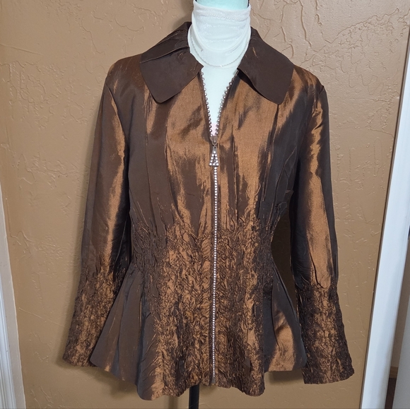 Jerry T Jackets & Blazers - Jerry T Fancy Copper Jacket, Like New, Sz LG